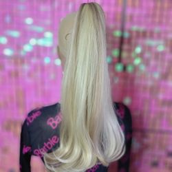 Synthetic Hair Pony Tail Extension Blonde 18" New