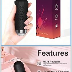 Upgraded Handheld Rose Black Mini Massager Tool Device, Premium Silicone Relaxation Massager Rechargeable to Relieve Whole Body Muscle Tension, 20 Mod