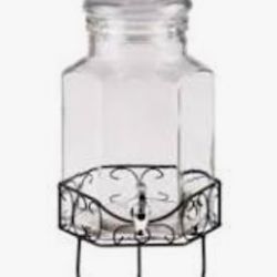 Hexagon Glass Beverage Dispenser with Stand