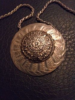 Taxco 925 Silver Pendant Aztec Calendar