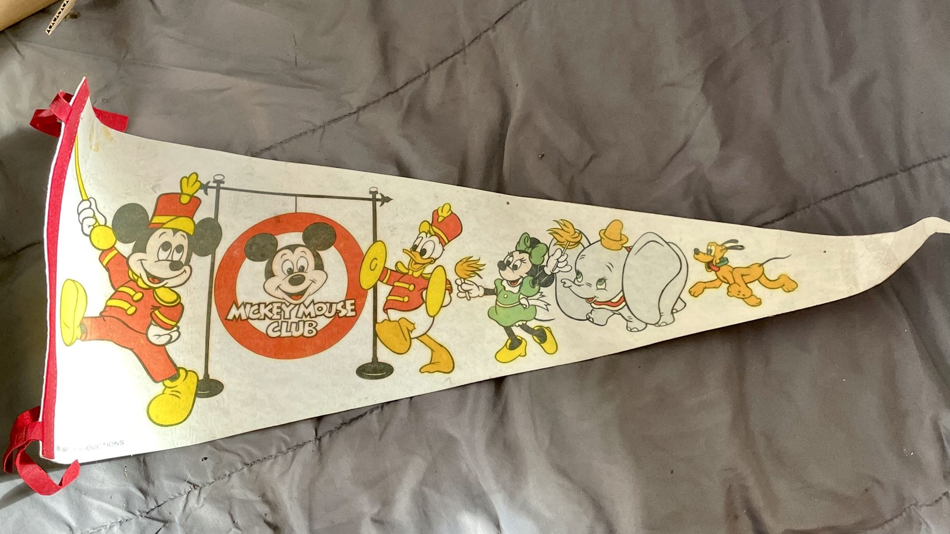 Walt Disneys Mickey Mouse Club Gang Felt Pennant