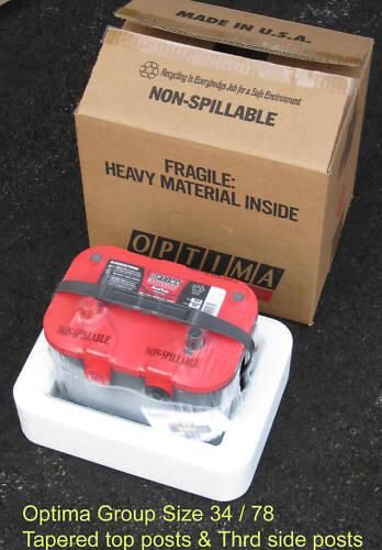 OPTIMA AGM HIGH PERFORMANCE 12VOLT AUTOMOTIVE BATTERIES BRAND NEW IN SEALED BOX