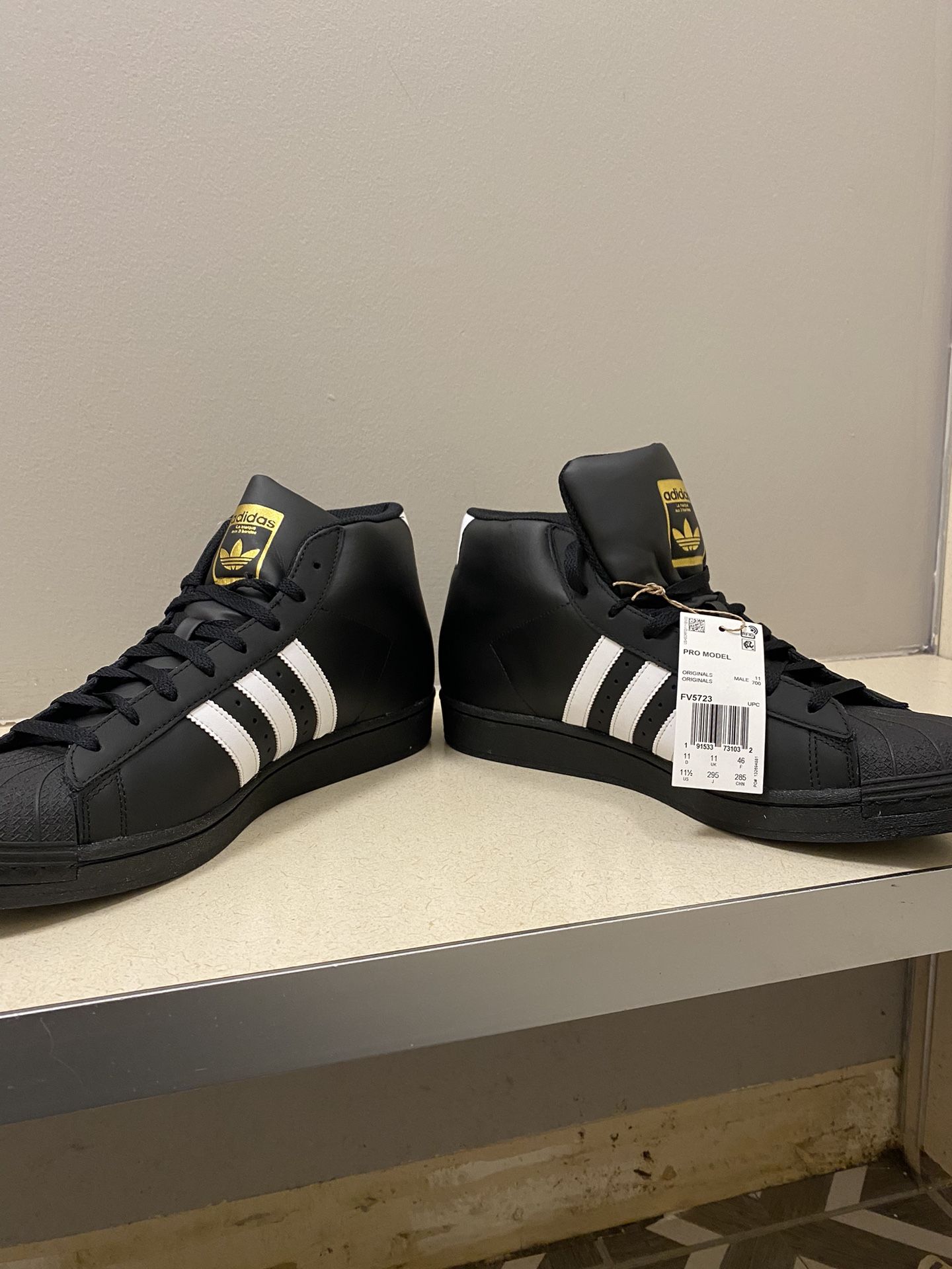 Adidas Pro Model Mid Black White Gold FV5723 Men\'s Sneakers Size 12 adidas Pro Model Core Black - FV5723 for Sale | Authenticity  main image 2