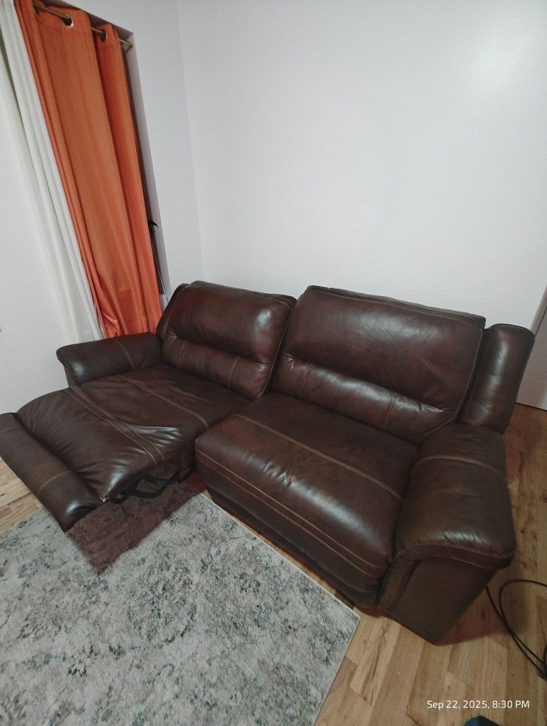 Leather Reclining Loveseat