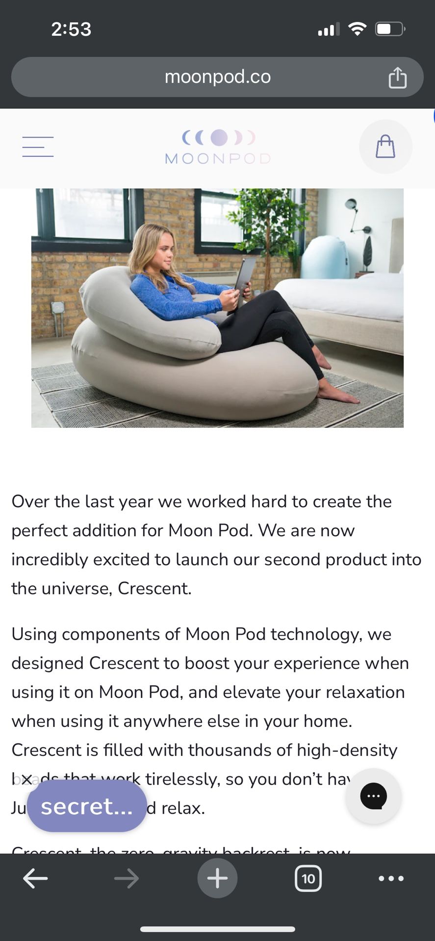 Moonpod Beanbag Chair And Arm Rest 