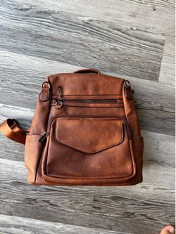 Leather backpack