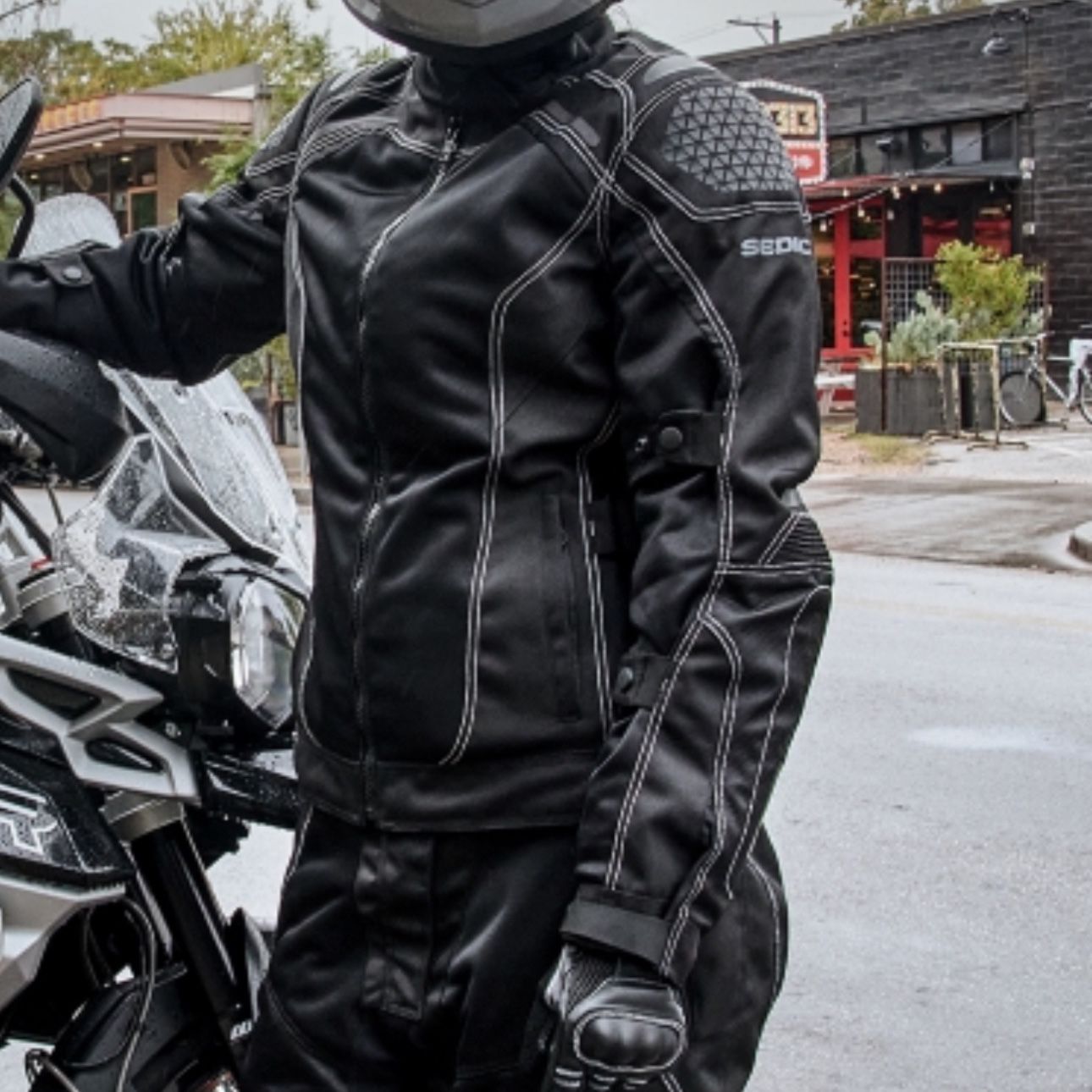 SEDICI Mens 100% Polyester Removable Liner Reflective Motorcycle Jacket Medium