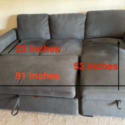 Living Spaces Storage Sleeper Couch 