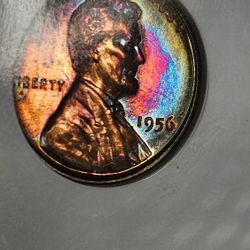 1956 INSANE RAINBOW TONED Lincoln Wheat Cent NGC PF 66 RB Coin 1C **RARE**