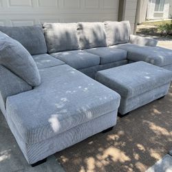 Sectional + Storage Ottoman