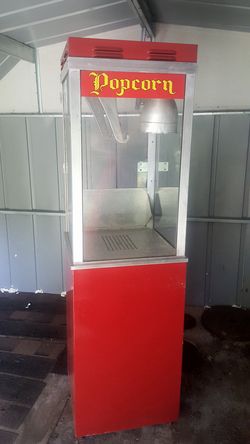Popcorn Machine with attached cabinet