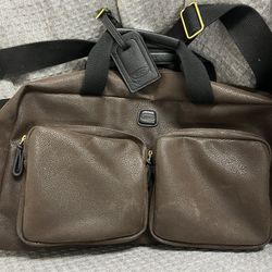 Bric's  Cargo Duffel Bag - Luxury Travel Bag with Luggage Sleeve - Carry On Bag and Weekender Bag  Cow Leather 