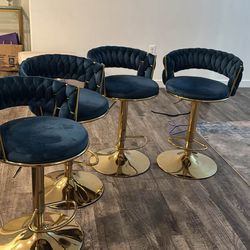 Blue /Gold adjustable bar stools