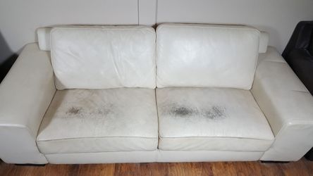 White leather couch