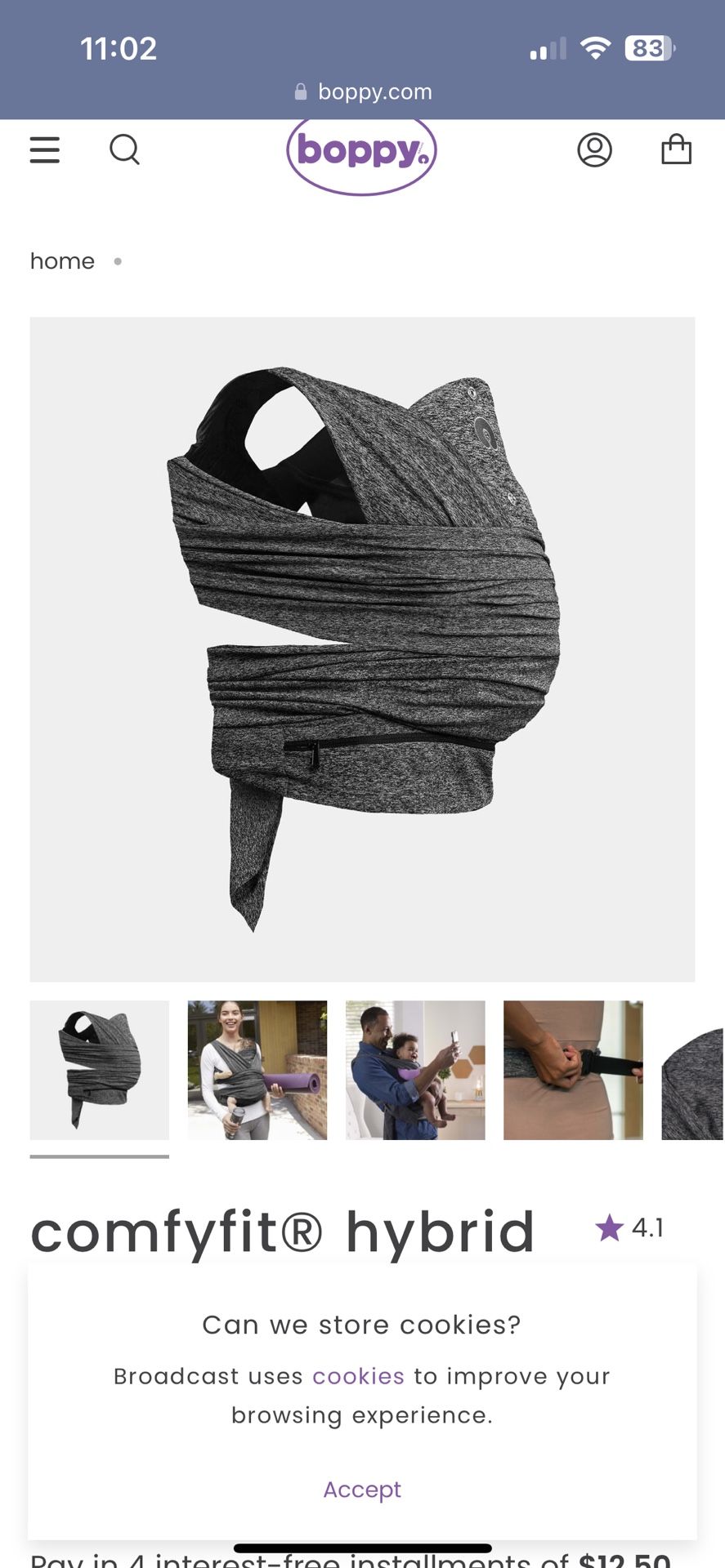 Boppy comfy fit hybrid baby carrier