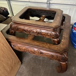 Wooden Coffee And Side Table