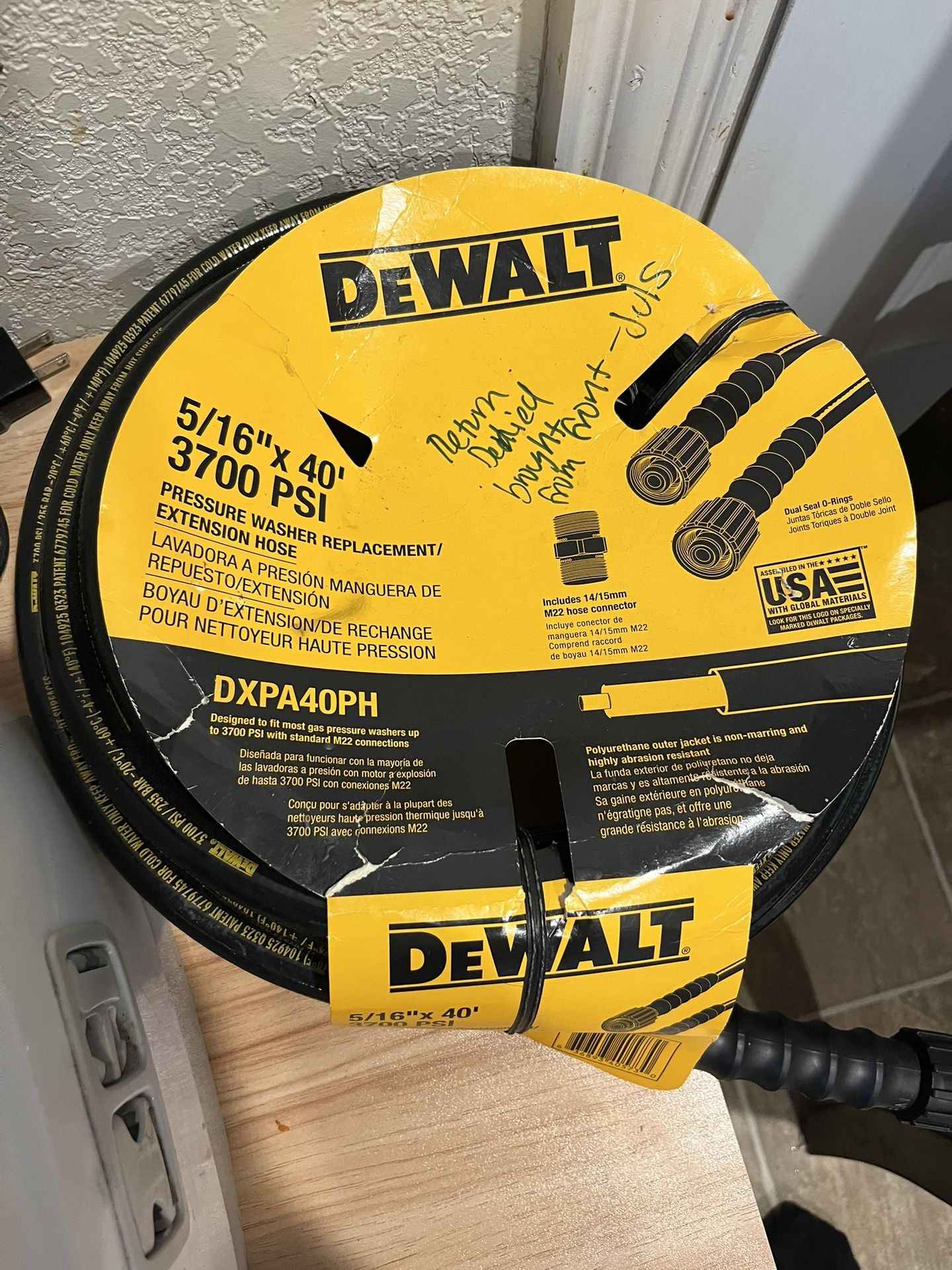 DeWalt Pressure Washer Hose-BRAND NEW
