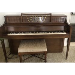 Chickering Upright Piano With Bench