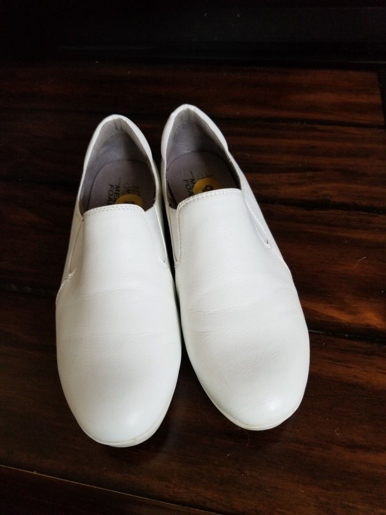 Life Stride White Leather Nurse Shoes