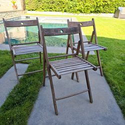 Set of 3 Ikea Frösvi folding chairs