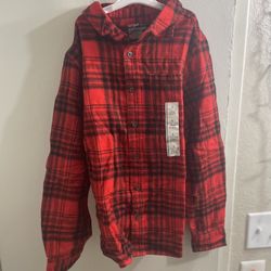 Red Plaid Kids Shirt by Cat & Jack Boys Large New With Tags Fall Fashion Cozy