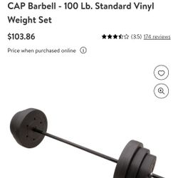 CAP Barbell - 100 Lb. Standard Vinyl Weight Set

