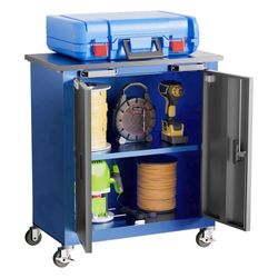 Tool Chest with 4 Wheels - Locking Steel Cabinet for Garage/Home/Office Measures 13.6"D x 25.9"W x 29"H, offering ample storage for common g