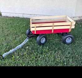 New in it’s box Red All-Terrain Wagon with Wooden Side Rails