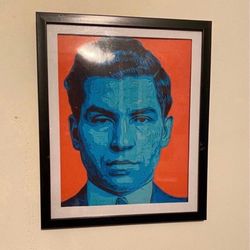 Custom Art Piece of lucky Luciano in black frame