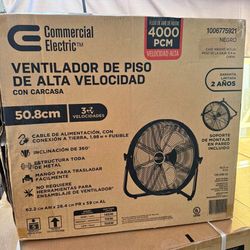 Commercial Electric 20 in. 3-Speed High Velocity Shroud Floor Fan