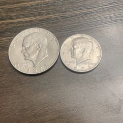 1977 One Dollar And 1972 Half Dollar