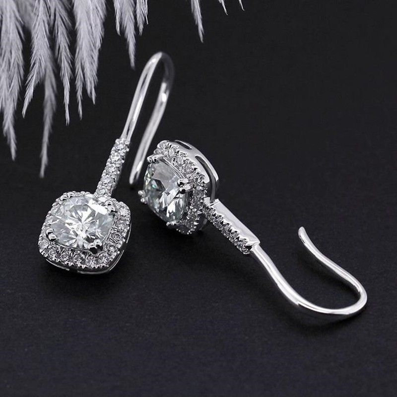 "Delicate Micro Pave Diamond Imitate Dangle Earrings for Women, UNI22395
 