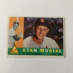 1960 Stan Musial Topps Baseball Card # 250 Excellent St Louis Cardinals