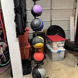 CAP Barbell Rubber Medicine Ball Set with Rack