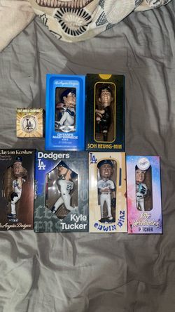 Dodgers bobble heads + will smith replica ring
