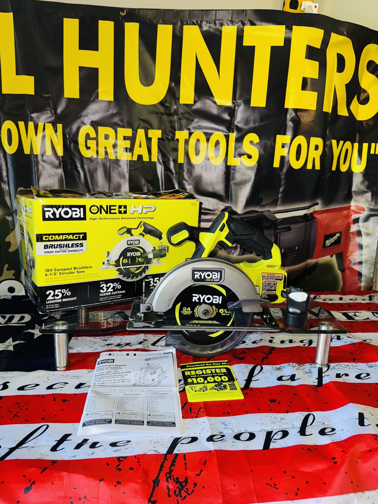 NEW !! OPEN BOX …. RYOBI ONE+HP 18 VOLT BRUSHLESS 6-1/2” COMPACT CIRCULAR SAW (TOOL ONLY)
