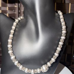 Vintage Sterling 925 Emily Ray Ball Chain Necklace 