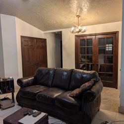 Mathis Bros Leather Sofa