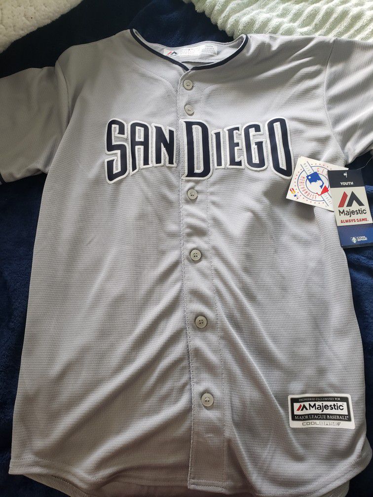 San Diego Padres Jersey MLB Majestic Major League Baseball Size Youth New with Tag