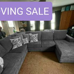 Gray Sectional Couch Sofa With Chaise 