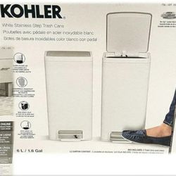 Kohler Trash Cans (6 Liter 2-Pack, White Stainless)