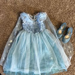 Toddler Kid Dress Up Elsa With Shoes 