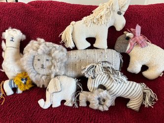 Hand Knit Stuffed Animal Set of 8