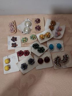 Vintage lot of 15 pair clip earrings
