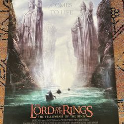 Lord Of The Rings Fellowship Of The Ring 2001 One Sheet Movie Poster D/s 27x40 Double Sided Original Damage As Shown