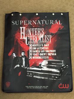 Supernatural 'Hunter's Checklist' Exclusive Bag from SDCC 2013