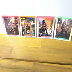 Set Of 4 Collectable Rock And Roll Cards In Great Condition Rare 