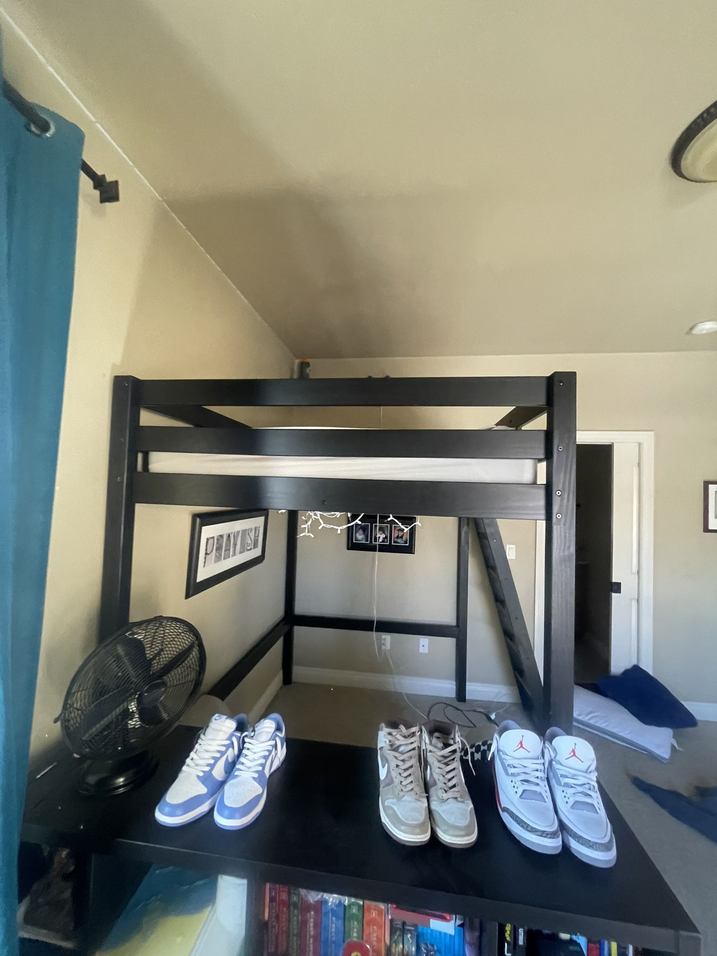 Loft/Bunk Solid Wood Bed frame- Black