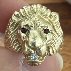 14k Men’s Lion Pinky ring 