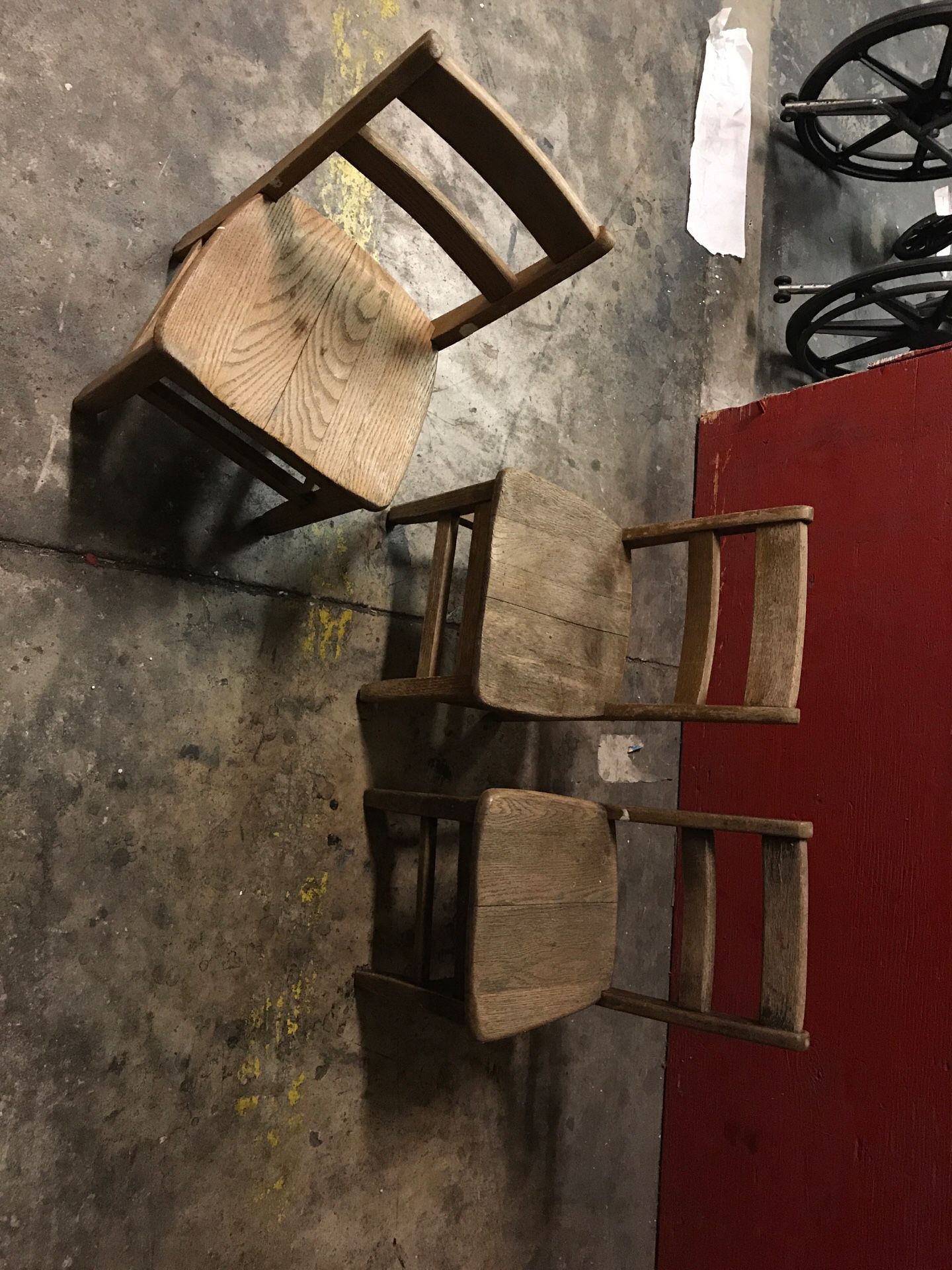 3 wooden kids chairs